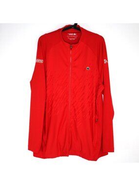 Lacoste Sport Mens 2XL Novak Djokovic Red Full Zip Tennis Jacket Q1160